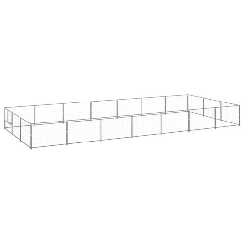 Dog Kennel Silver 266.0 ftÂ² Steel